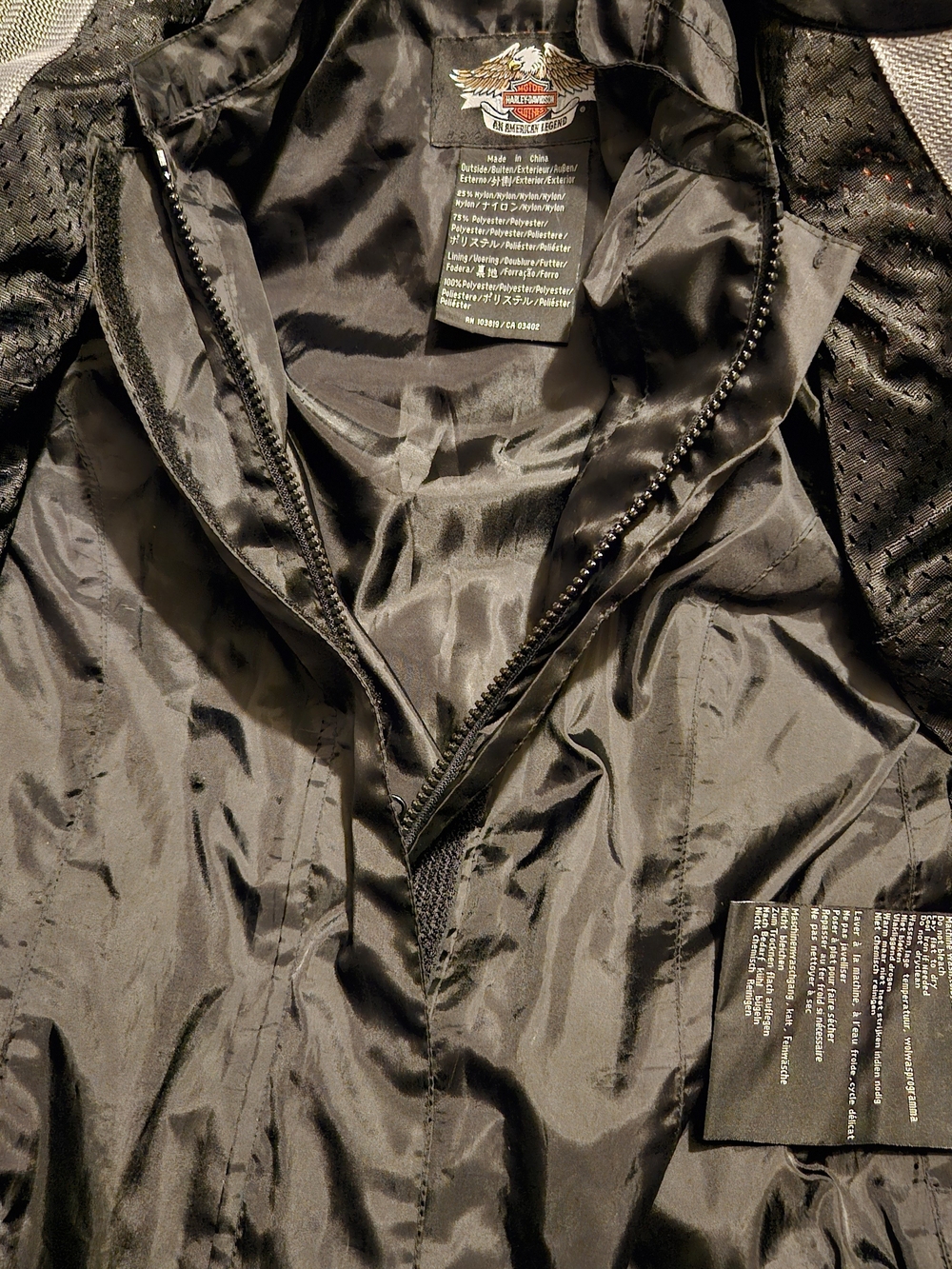 Harley-Davidson Armored Black and Gray Mesh Motorcycle Jacket ExcellentCondition - Picture 7 of 8